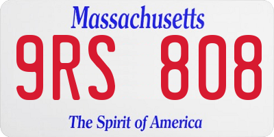 MA license plate 9RS808