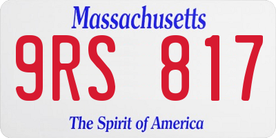 MA license plate 9RS817
