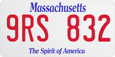 MA license plate 9RS832