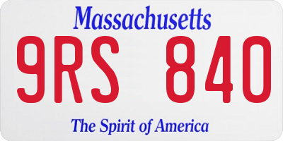 MA license plate 9RS840