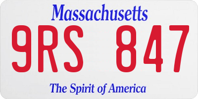 MA license plate 9RS847