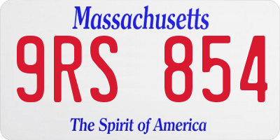 MA license plate 9RS854