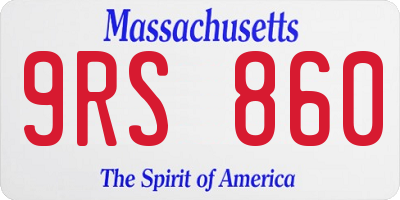 MA license plate 9RS860