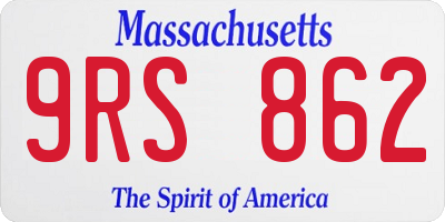 MA license plate 9RS862