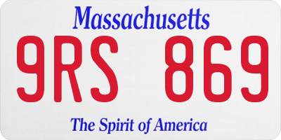 MA license plate 9RS869