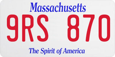 MA license plate 9RS870