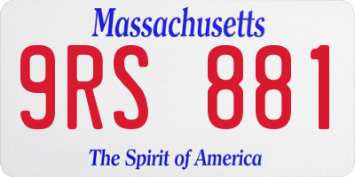 MA license plate 9RS881