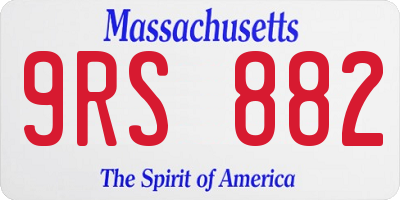 MA license plate 9RS882