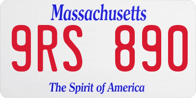 MA license plate 9RS890