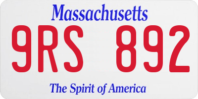 MA license plate 9RS892