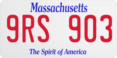 MA license plate 9RS903