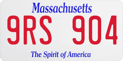 MA license plate 9RS904