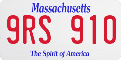 MA license plate 9RS910