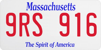 MA license plate 9RS916