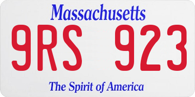 MA license plate 9RS923