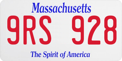 MA license plate 9RS928