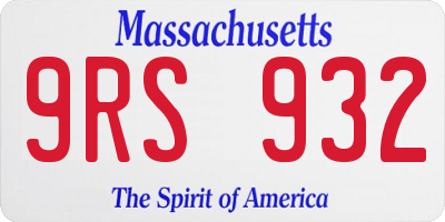 MA license plate 9RS932