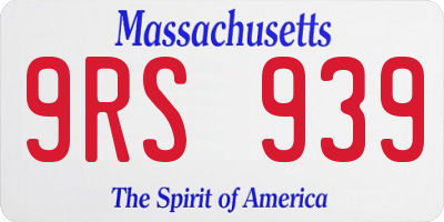 MA license plate 9RS939