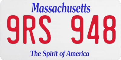 MA license plate 9RS948