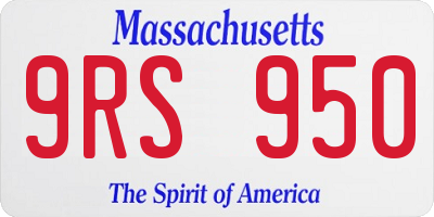 MA license plate 9RS950