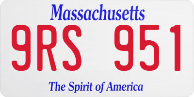 MA license plate 9RS951