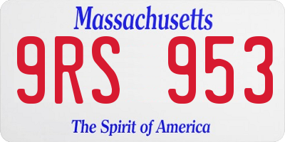 MA license plate 9RS953