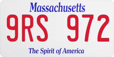 MA license plate 9RS972