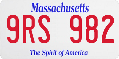 MA license plate 9RS982