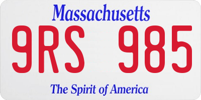 MA license plate 9RS985