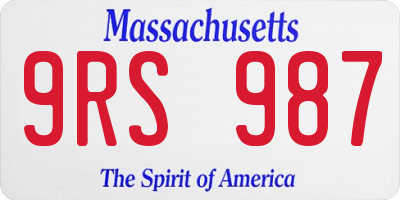 MA license plate 9RS987
