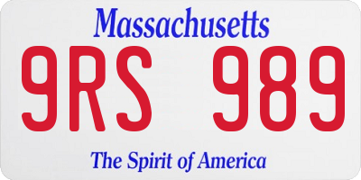 MA license plate 9RS989