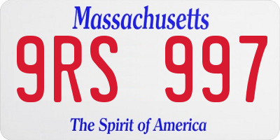MA license plate 9RS997