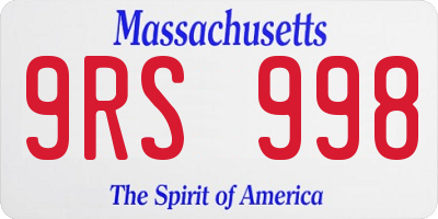 MA license plate 9RS998