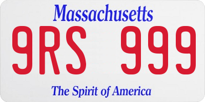 MA license plate 9RS999