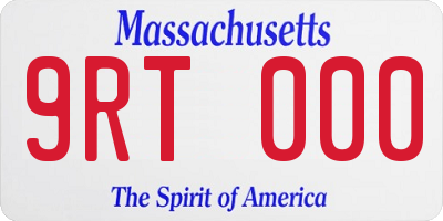 MA license plate 9RT000