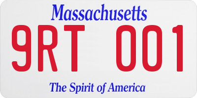 MA license plate 9RT001