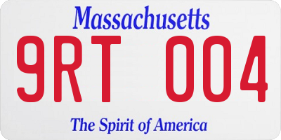 MA license plate 9RT004
