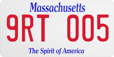 MA license plate 9RT005