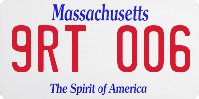 MA license plate 9RT006