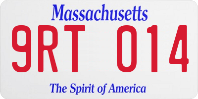 MA license plate 9RT014