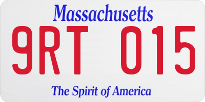 MA license plate 9RT015