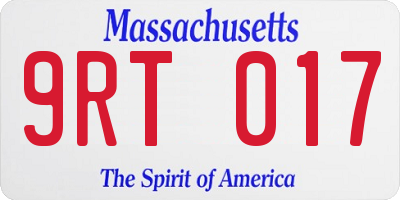 MA license plate 9RT017