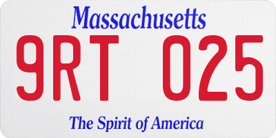 MA license plate 9RT025