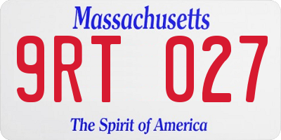 MA license plate 9RT027