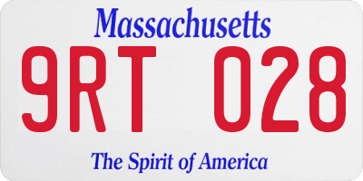 MA license plate 9RT028