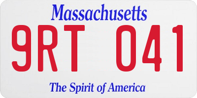 MA license plate 9RT041