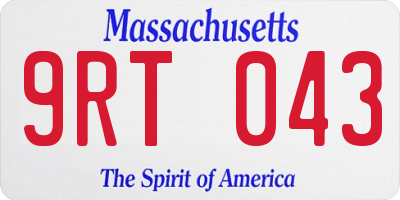 MA license plate 9RT043