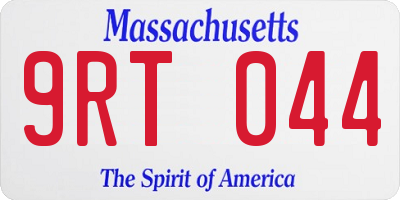 MA license plate 9RT044