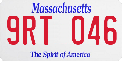 MA license plate 9RT046