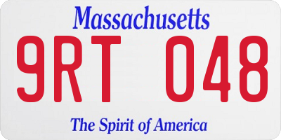 MA license plate 9RT048